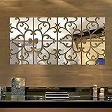 LuxBene(TM) 新DIY 32pcs /設定3Dミラーの壁のステッカー25x100cm D09アクリル壁画ステッカーホームデコレーションウォールステッカーの装飾