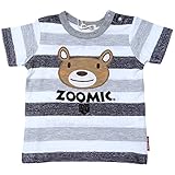 【本体綿100％】2018年 夏物 ZOOMIC ズーミック 天竺 ジャガード ボーダー アップリケ 半袖Tシャツ ネイビー◇95cm