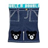 ダブルB(mikihouse) 裾にBIGフェイス速乾吸汗素材の５分丈スパッツ　90ｃｍ　サックス（68）