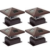 (4 Pack) Westinghouse 4 x 4 Pagoda II Solar LED Post Cap Light (Bronze) [並行輸入品]