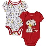 Peanuts SHIRT ユニセックス・ベビー カラー: レッド