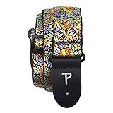 P Perri's Leathers Ltd.. - ギターストラップ - ナイロン - オレンジイエロー花柄 - 調節可能 - アコースティック/ベース/エレクトリックギター用 - カナダ製 (TWS-7276)