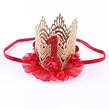 ギルロイベビーガールズティアラヘアバンドヘッドバンドクラウンレース花Headwear US サイズ: one size カラー: レッド