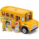 幼児用おもちゃプレイセット、8 Character Figures Back to School Bus Kidsプレイセットおもちゃ