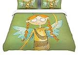 KESS InHouse CP1033ACD03 Carina Povarchik "Urban Fairy Girl" King Cotton Duvet Cover, 104" x 88" [並行