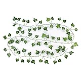 Pawaca 観葉植物 藤 葉 人工 ポトス インテリア アンティーク フェイクグリーン 人工壁掛け 植物 吊り 家庭やパーティ飾り 12本セット