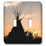 Danita Delimont – 旅行 – Blackfeet Tepeesからキャンバス製、モンタナ州 – 照明スイッチカバー – ダブルトグルスイッチ( LSP _ 231055 _ 2 )