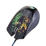 ENHANCE GX-M1 Gaming Mouse with 3500 DPI , Optical Sensor & Color-Changing LED Lights for PC Compute