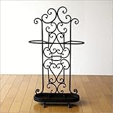 傘立て おしゃれ アンティーク アンブレラスタンド デザイン スリム コンパクト エレガント アイアン傘立て V [com1720]