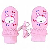 ミトン ベビー 女の子 手袋 グローブ 撥水 裏ボア ひも付 ピンク 1-2才