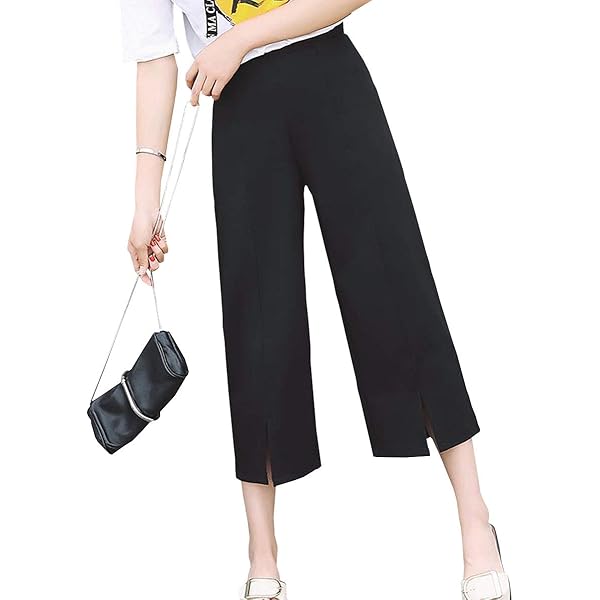 Amazon | [ドゥウェイ] レディース 七分丈 ワイドパンツ