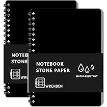 4 Pack Weatherproof Spiral Notepads A7 Waterproof Stone Paper