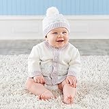ベビーアスペン Baby Aspen 女の子用フェアアイル柄カーディガンxポンポン付きベビーハット豪華2点セット [並行輸入品]