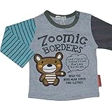 2016年 秋冬 ZOOMIC ズーミック クレイジー時計アップリケ 長袖Ｔシャツ くま 胴-杢グレー◇95cm