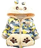 【SABLES】着ぐるみ もこもこ フード付 中綿 長袖 冬 迷彩 ジャケット 乳幼児 レッド グリーン ブルー 73cm 80cm 90cm 100cm 110cm (90cm, ブルー)