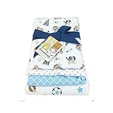 Garanimals Receiving Blanket, 4-Pack, Blue Whale Boy's by Garanimals