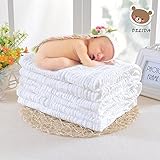 Delida バスタオル 6重ガーゼ ベビーケット105×105cm ふわふわ白い暖かい