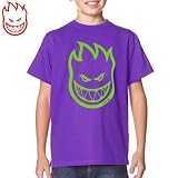 SPITFIRE キッズ TシャツBIG HEAD YOUTH TEEユースサイズパープル x グリーンNO32 YMサイズ