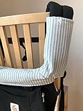 エルゴ　抱っこ紐よだれﾊﾟｯﾄﾞ/よだれカバー・首回りﾊﾟｯﾄﾞ　２点セット　ストライプ柄水色