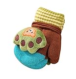 赤ちゃんかわいい漫画ハンギングネック文字列ミトン手袋冬1-2Y