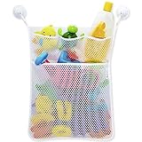BAB-SMILE おもちゃ 収納 おもちゃ収納袋 大容量 ネットバッグ 小物入れ お風呂 ベビーベッド 汎用 たっぷり 取り付け簡単 撥水 吸盤式