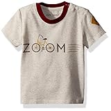 Robeez Toddler Boys' Short Sleeve Tee Zoom White 24 Months [並行輸入品]