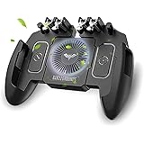 【最新6本指】 荒野行動 PUBG Mobile ゲームコントローラー 冷却ファン付き ゲームパッド 引き金式高速射撃ボタン クリック感 優れたゲーム体験 エイムアシスト iPhone Android 等対応