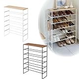 シューズラック 靴箱 玄関 収納 靴 タワー tower 天板付きシューズラック タワー 6段 全2色 TOWER TOWER特集 全2色(ホワイト)