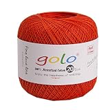 レース糸 20番 40g 約360m コットン刺繍糸 純棉シャトルレース糸 172 オレンジ