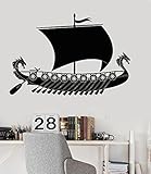 Largeビニール壁デカールViking Ship Scandinavian子供の部屋ステッカー( 049ig ) XL 45 in X 68 in