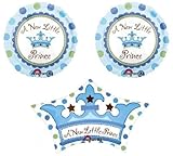 loonballoon Boy A New Little Prince Crownドットベビーシャワー( 3 )パーティーマイラーバルーンセット