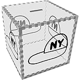 Large ' New York野球キャップ'クリアマネーボックス/貯金箱( mb00051218 )