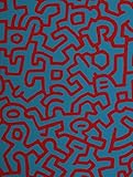 キースヘリング BLIK(ブリック) プロ仕様 ウォールステッカーKeith Haring パターンウォールタイル Pattern Wall Tiles ブルー/レッド