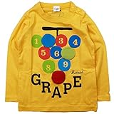 《春夏対応》 CHEEK ROOM(チイクルーム)  製品洗い加工済み42/2天竺ぶどう長袖Tシャツ 110cm/YE NO.B-470204