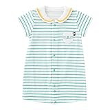 (チャックル) chuckle *ボンシュシュ*セーラー襟ボーダー半袖ショート丈新生児ツーウェイオール グリーン 50-60cm P5014-00-70