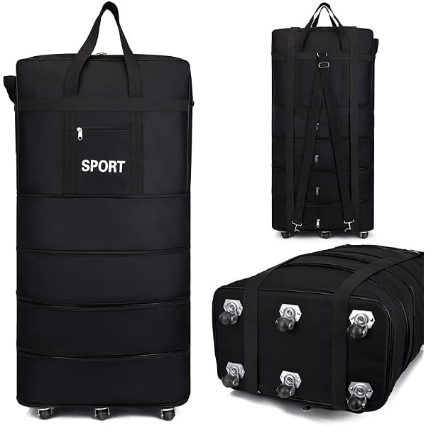 ソフトキャリーバッグ 3段階拡張 36L〜55L 防撥水 折りたたみ軽量ブラック Amazon | [KXSIX] 折りたたみ式 スーツケース 拡張機能 3段階容量調整