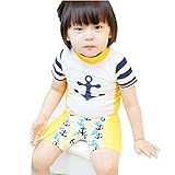 子供服 水着 帽子付き 3点セット 子供 男児 水着 ラッシュガード 男の子 キッズ水着 キッズ スイムウエア UVカット YY-SHOP (3T(身長75-85CM))