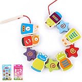 CHILDREAM木製Stringing動物ビーズ幼児用おもちゃ子供用