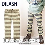 (ディラッシュ) DILASH 春'14 ペンキ飛ばし太ボーダーストレートパンツ 80 ベージュ