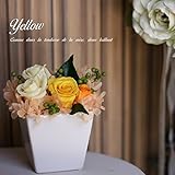 プリザーブドフラワー　陶器アレンジ　エレガント　ミニョンヌ (イエロー)