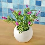 観葉植物 ミニ インテリア グリーン 造花 観葉植物 卓上観葉植物 かわいい ミニ 卓上ポット (パープル1）