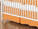 SheetWorld - MINI Crib Skirt (24 x 39) - Primary Bubbles Orange Woven - Made In USA by sheetworld