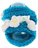 (ラボーグ) La Vogue ベビーシューズ 可愛い 手編みベビー靴 サンダル 0-12ヶ月赤ちゃんに 新生児 出産祝い 歩行サポート ソフトソール 春秋着 ボタン (12ブルー)