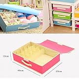 Acycee ホーム 収納ボックス ２段セット仕切り 15仕切り不織布 下着収納ボックス 折りたたみ 靴下整理ケース 可愛い レッド