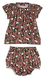 Milkbarn竹Short Sleeve Peasantドレスwith Bloomer "ティールフローラル"