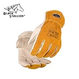Black Stallion ブラックスタリオン グレイン スプリット カウハイド （牛漉き革） カットレジスタント （耐切創） ドライバーズ グローブ (L)