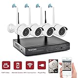 YESKAM Video Security System 4 Channel 960P NVR and Weatherproof Indoor/Outdoor Camera with IR Night