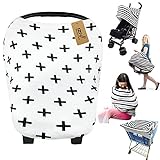 iZivウルトラソフト4-in-1マルチユースベビーストレッチカバーカーシートキャノピー/看護カバー/ショッピングカートカバー/インフィニティスカーフベビー用パーフェクトギフト（カラー1）