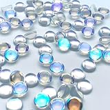 ファイニエ ガラス カボション 8ｍｍ クリア オーロラ 100個 透明 ぷっくり半球 BD3357