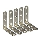 Saimシルバートーンコーナーブレースジョイント右角度ブラケット5 pcs 80mm x 80mm S00068